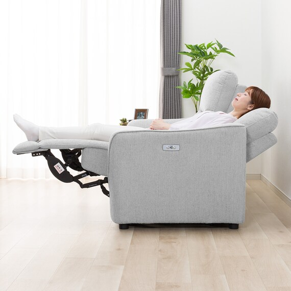 3人掛け電動リクライニングソファ 布張りタイプ (HE02 LGY) 21枚目画像