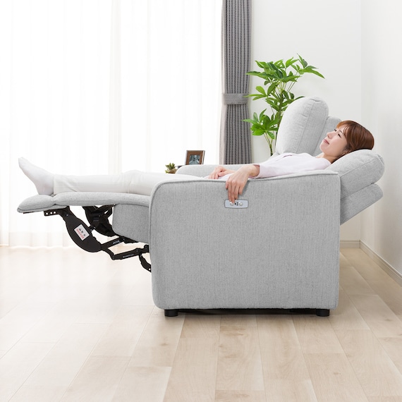 3人掛け電動リクライニングソファ 布張りタイプ (HE02 LGY) 22枚目画像