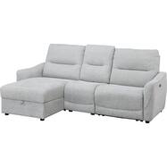 片側電動リクライニングカウチソファ＋アームレスセット布張りタイプ(HE02)