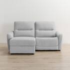 3人掛け片側電動リクライニングカウチソファ 布張りタイプ (HE02 右カウチ LGY) 12枚目画像