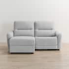 3人掛け片側電動リクライニングカウチソファ 布張りタイプ (HE02 右カウチ LGY) 12枚目画像