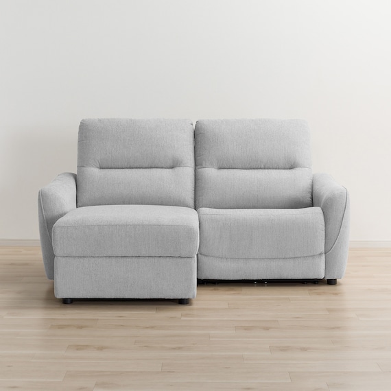 3人掛け片側電動リクライニングカウチソファ 布張りタイプ (HE02 右カウチ LGY) 12枚目画像