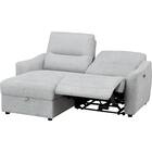 3人掛け片側電動リクライニングカウチソファ 布張りタイプ (HE02 右カウチ LGY) 13枚目画像