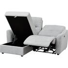 3人掛け片側電動リクライニングカウチソファ 布張りタイプ (HE02 右カウチ LGY) 14枚目画像