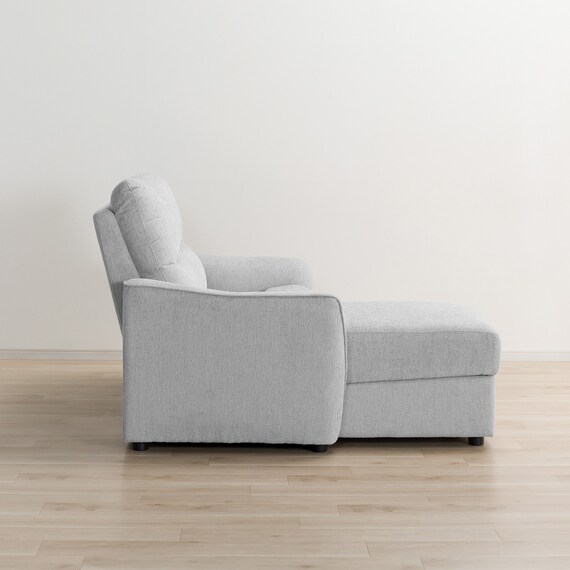 3人掛け片側電動リクライニングカウチソファ 布張りタイプ (HE02 右カウチ LGY) 15枚目画像