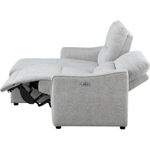 3人掛け片側電動リクライニングカウチソファ 布張りタイプ (HE02 右カウチ LGY) 16枚目画像