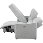 3人掛け片側電動リクライニングカウチソファ 布張りタイプ (HE02 右カウチ LGY) 17枚目画像