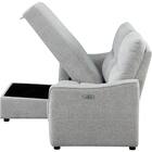 3人掛け片側電動リクライニングカウチソファ 布張りタイプ (HE02 右カウチ LGY) 18枚目画像