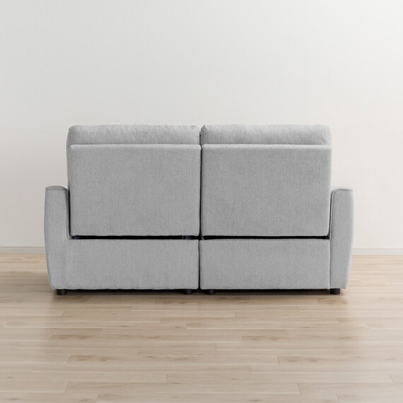 3人掛け片側電動リクライニングカウチソファ 布張りタイプ (HE02 右カウチ LGY) 19枚目画像