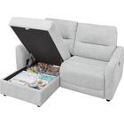 3人掛け片側電動リクライニングカウチソファ 布張りタイプ (HE02 右カウチ LGY) 23枚目画像