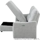 2人掛け片側電動リクライニングカウチソファ 布張りタイプ (HE02 右カウチ LGY) 20枚目画像