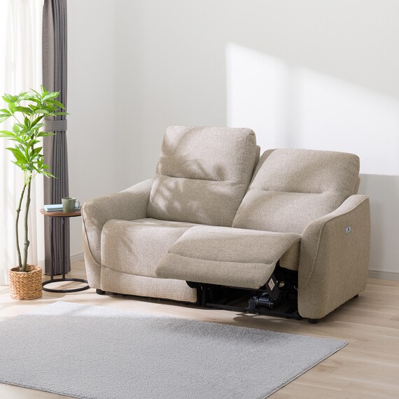 2人掛け電動リクライニングソファ 布張りタイプ (HE02 MO) 1枚目画像