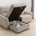 3人掛け片側電動リクライニングカウチソファ 布張りタイプ (HE02 右カウチ MO) 10枚目画像