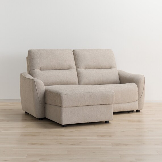 3人掛け片側電動リクライニングカウチソファ 布張りタイプ (HE02 右カウチ MO) 11枚目画像