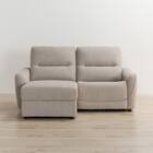 3人掛け片側電動リクライニングカウチソファ 布張りタイプ (HE02 右カウチ MO) 12枚目画像