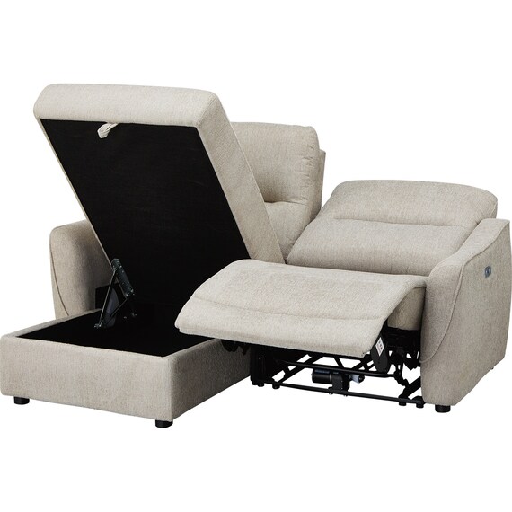 3人掛け片側電動リクライニングカウチソファ 布張りタイプ (HE02 右カウチ MO) 14枚目画像