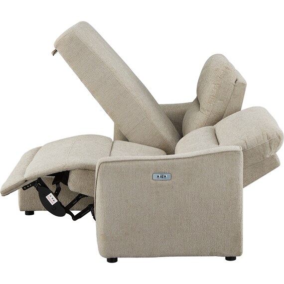 3人掛け片側電動リクライニングカウチソファ 布張りタイプ (HE02 右カウチ MO) 17枚目画像