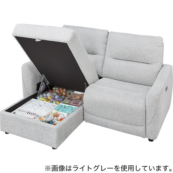 3人掛け片側電動リクライニングカウチソファ 布張りタイプ (HE02 右カウチ MO) 23枚目画像