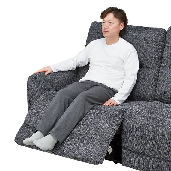 3人掛け電動リクライニングソファ 布張りタイプ (HE02 DGY) 19枚目画像