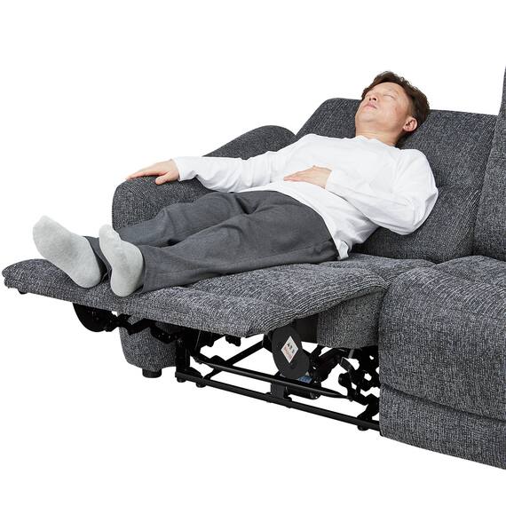 3人掛け電動リクライニングソファ 布張りタイプ (HE02 DGY) 20枚目画像