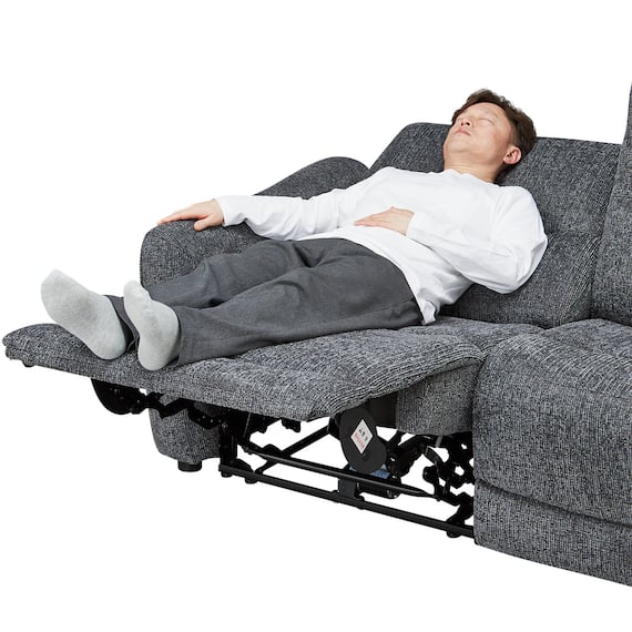 3人掛け電動リクライニングソファ 布張りタイプ (HE02 DGY) 20枚目画像