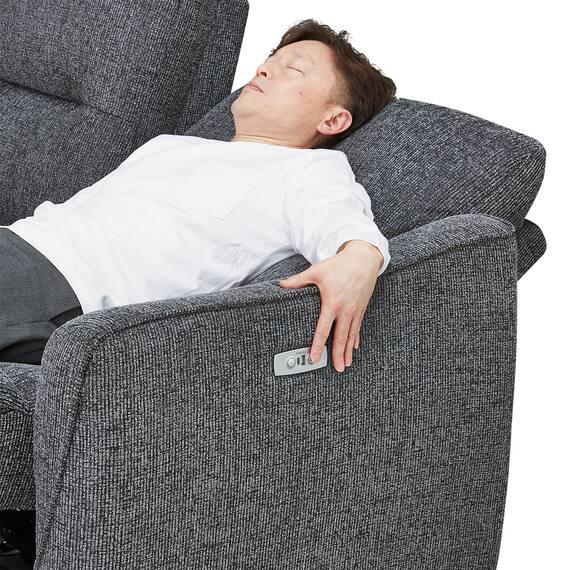 3人掛け電動リクライニングソファ 布張りタイプ (HE02 DGY) 22枚目画像