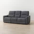 2人掛け電動リクライニングソファ+アームレスセット 布張りタイプ(HE02 DGY) 4枚目画像