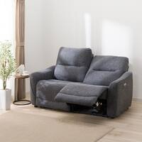 2人掛け電動リクライニングソファ 布張りタイプ (HE02 DGY)