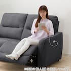 2人掛け電動リクライニングソファ 布張りタイプ (HE02 DGY) 20枚目画像