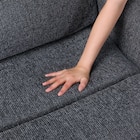 2人掛け片側電動リクライニングカウチソファ+アームレスセット 布張りタイプ(HE02 左カウチ DGY) 16枚目画像