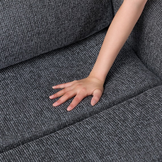 2人掛け片側電動リクライニングカウチソファ+アームレスセット 布張りタイプ(HE02 左カウチ DGY) 16枚目画像