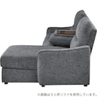 2人掛け片側電動リクライニングカウチソファ+アームレスセット 布張りタイプ(HE02 左カウチ DGY) 10枚目画像