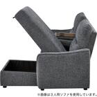 2人掛け片側電動リクライニングカウチソファ＋アームレスセット 布張りタイプ(HE02 左カウチ DGY) 11枚目画像