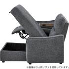 2人掛け片側電動リクライニングカウチソファ＋アームレスセット 布張りタイプ(HE02 左カウチ DGY) 12枚目画像