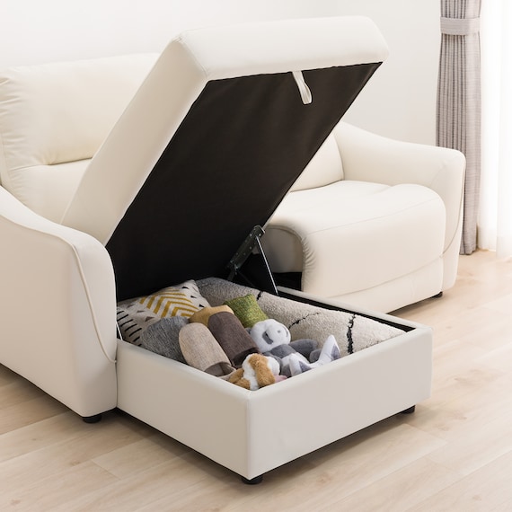 傷・汚れに強い 3人掛け片側電動リクライニングカウチソファ 合皮タイプ (HE02 Nシールド 右カウチ IV) 11枚目画像