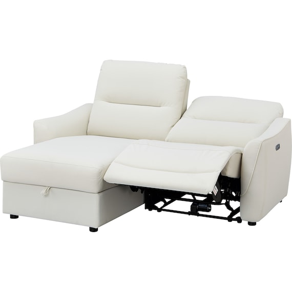 傷・汚れに強い 3人掛け片側電動リクライニングカウチソファ 合皮タイプ (HE02 Nシールド 右カウチ IV) 14枚目画像