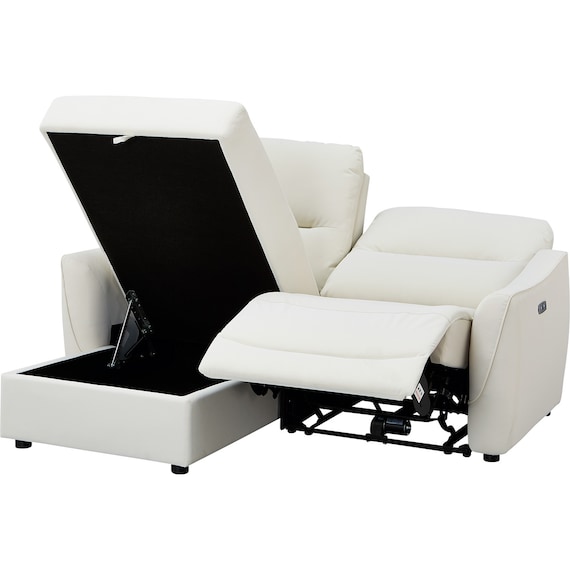 傷・汚れに強い 3人掛け片側電動リクライニングカウチソファ 合皮タイプ (HE02 Nシールド 右カウチ IV) 15枚目画像