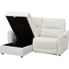 傷・汚れに強い 3人掛け片側電動リクライニングカウチソファ 合皮タイプ (HE02 Nシールド 右カウチ IV) 16枚目画像