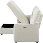 傷・汚れに強い 3人掛け片側電動リクライニングカウチソファ 合皮タイプ (HE02 Nシールド 右カウチ IV) 20枚目画像