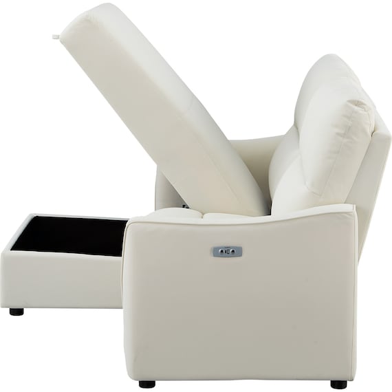 傷・汚れに強い 3人掛け片側電動リクライニングカウチソファ 合皮タイプ (HE02 Nシールド 右カウチ IV) 20枚目画像