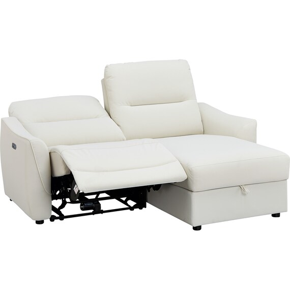 傷・汚れに強い 3人掛け片側電動リクライニングカウチソファ 合皮タイプ (HE02 Nシールド 左カウチ IV) 14枚目画像