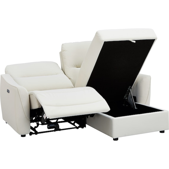 傷・汚れに強い 3人掛け片側電動リクライニングカウチソファ 合皮タイプ (HE02 Nシールド 左カウチ IV) 15枚目画像