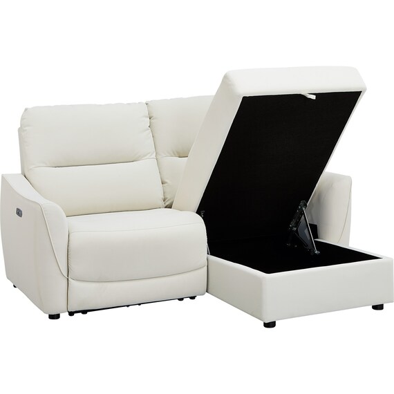 傷・汚れに強い 3人掛け片側電動リクライニングカウチソファ 合皮タイプ (HE02 Nシールド 左カウチ IV) 16枚目画像