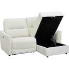 傷・汚れに強い 3人掛け片側電動リクライニングカウチソファ 合皮タイプ (HE02 Nシールド 左カウチ IV) 16枚目画像