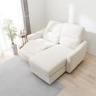 傷・汚れに強い 2人掛け片側電動リクライニングカウチソファ 合皮タイプ (HE02 Nシールド 左カウチ IV) 10枚目画像