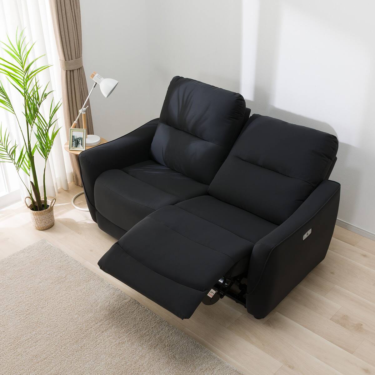 傷・汚れに強い 2人掛け電動リクライニングソファ 合皮タイプ (HE02 N