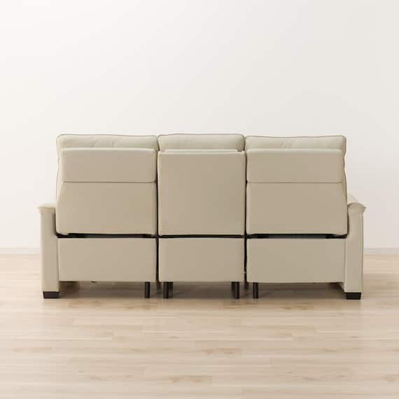 【2モーター】傷・汚れに強い 3人掛け電動リクライニングソファ テーブル付き 合皮タイプ (Nビリーバ3 Nシールド BE) 18枚目画像