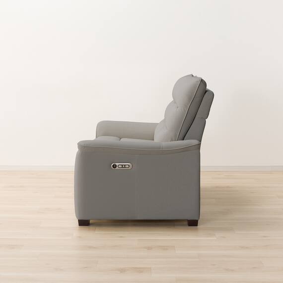 【2モーター】傷・汚れに強い 2人掛け電動リクライニングソファ 合皮タイプ (Nビリーバ3 Nシールド GY) 12枚目画像