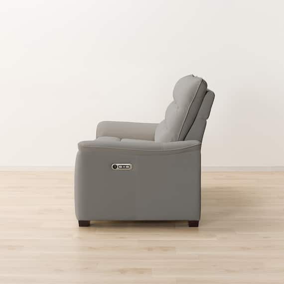 【2モーター】傷・汚れに強い 2人掛け電動リクライニングソファ 合皮タイプ (Nビリーバ3 Nシールド GY) 12枚目画像