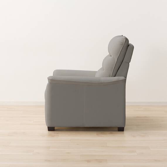 【2モーター】傷・汚れに強い 1人掛け電動リクライニングソファ 合皮タイプ (Nビリーバ3 Nシールド GY) 12枚目画像